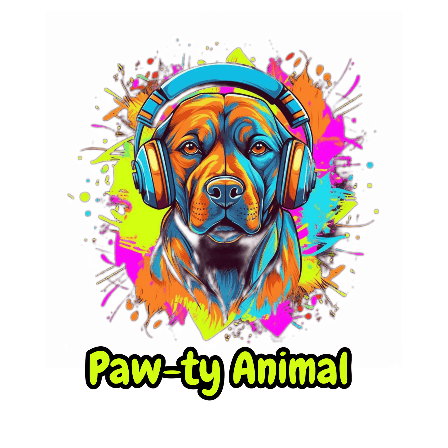 Neon Paw-ty Animal Unisex Softstyle T-Shirt