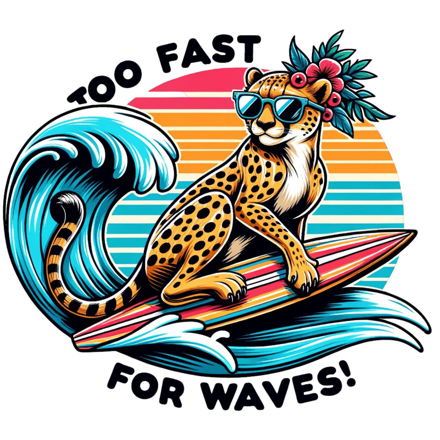 Cheetah Too Fast for Waves  Unisex Softstyle T-Shirt