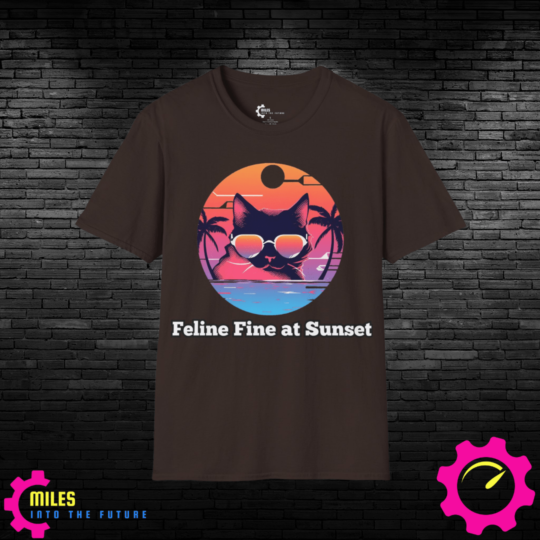 Humor- Purrfect Sunset Vibes Unisex Softstyle T-Shirt