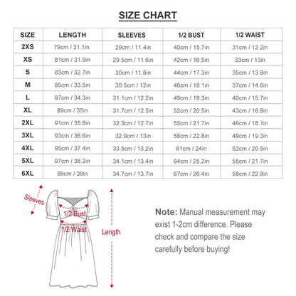 Retro Circles Sweetheart Neck Puff Sleeve Mini Dress