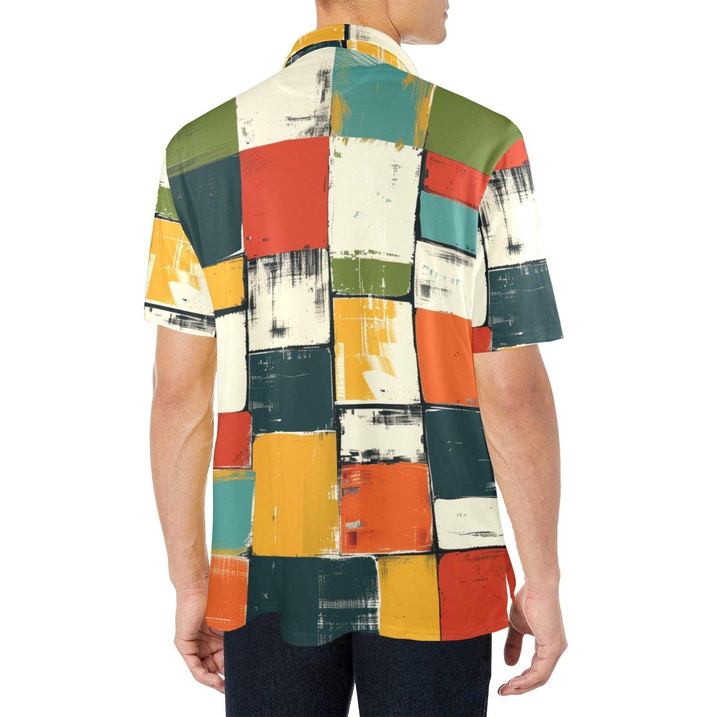 Men's Color Block Polo Shirt