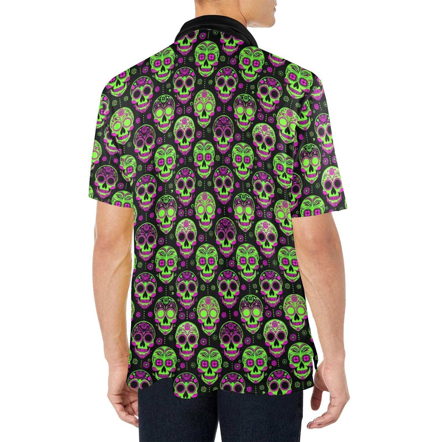 Men's Day of the Dead Skull Polo Shirt