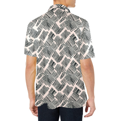 Pixelated Stripes Men's Polo Shirt