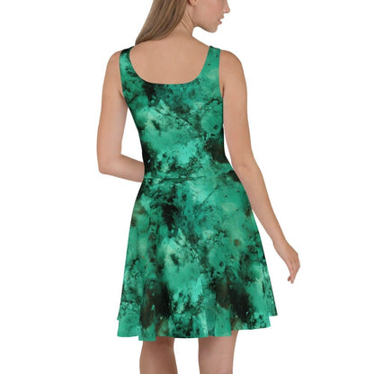 Green & Black Tie-Dye Dress: Modern Casual Statement Wear