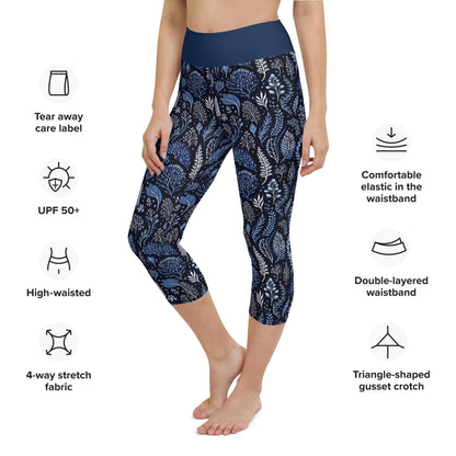 Midnight Forest Yoga Capri Leggings